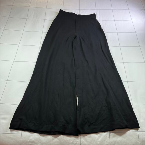 Quince Pants Women Medium Black Ponte Knit Super Wide Leg Ultra Stretch Side Zip - Picture 3 of 13